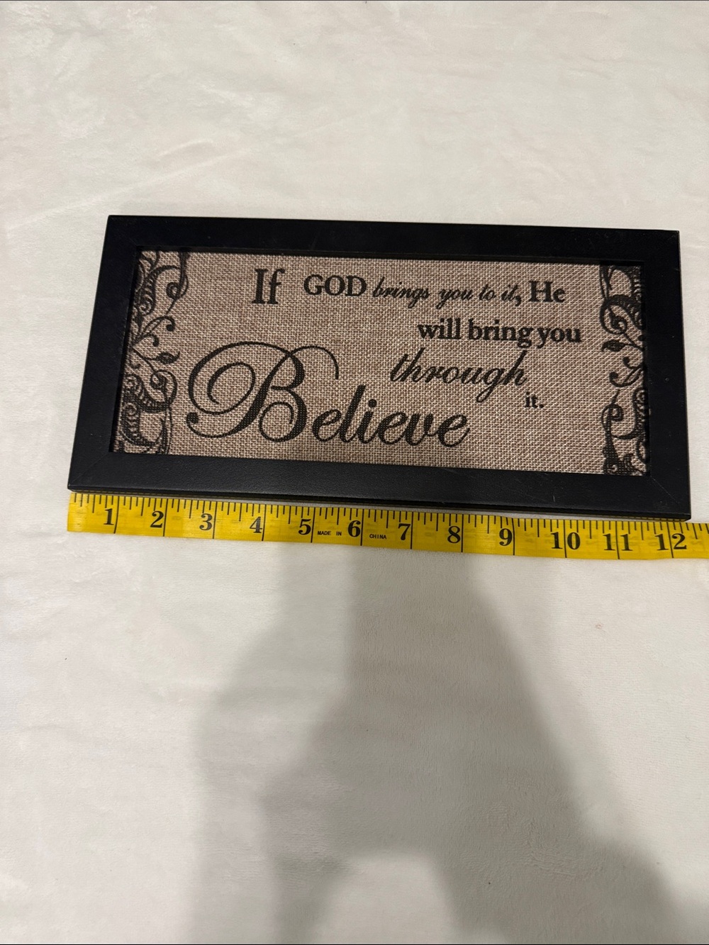 Believe Inspirational Wall Art Plaque - Black Frame